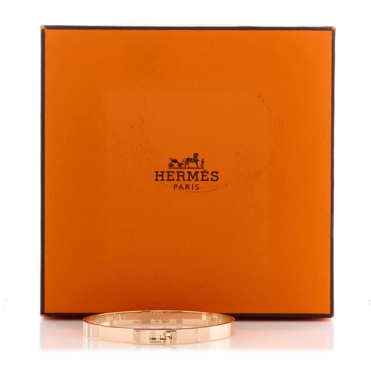 Hermes 18K Rose Gold Diamond PM Kelly Bracelet SH 4 of 4
