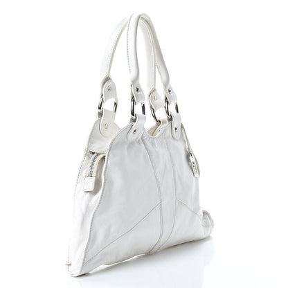 Fendi Laminated Calfskin Small Devil Trapezio Tote White 3 of 15