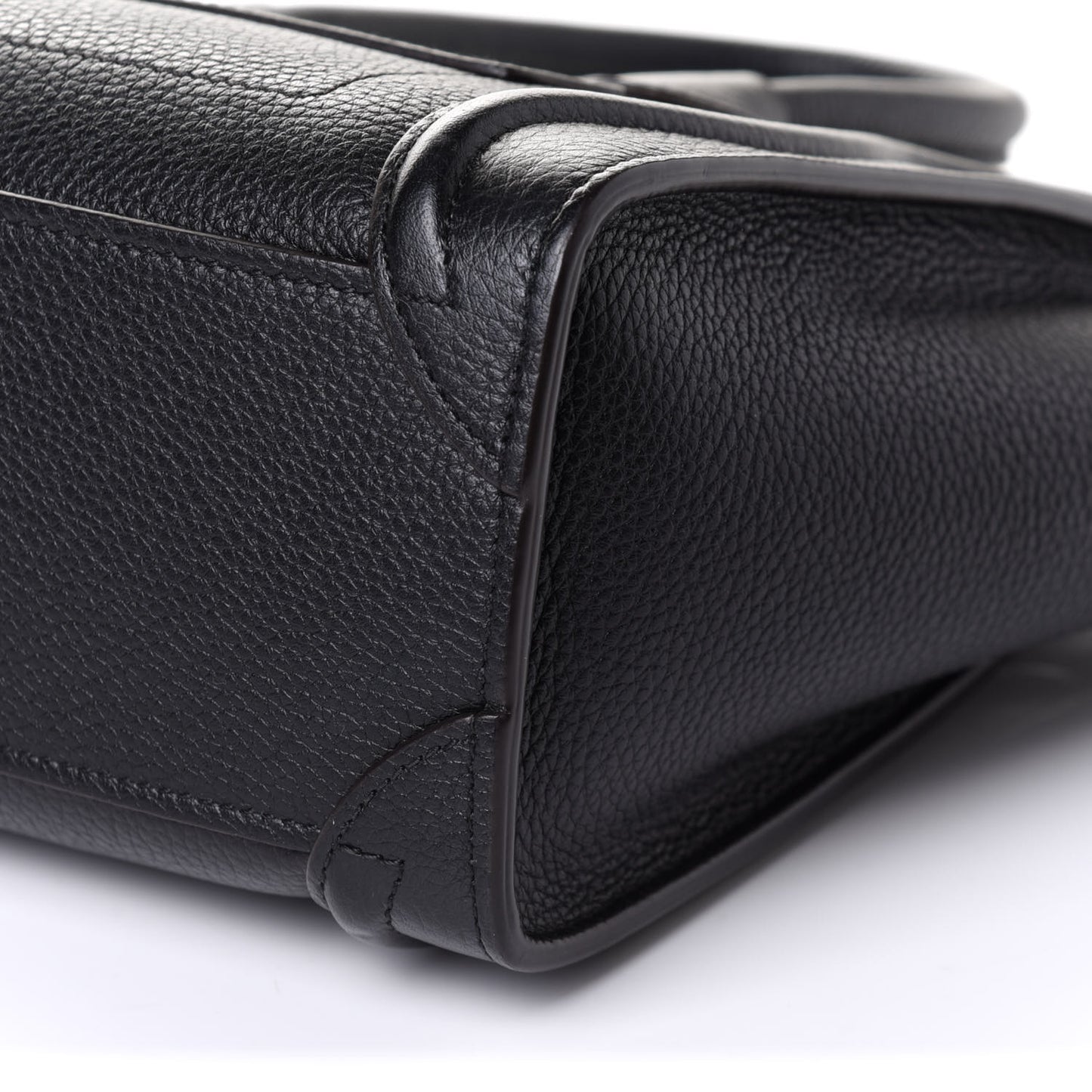 Drummed Calfskin Nano Luggage Black
