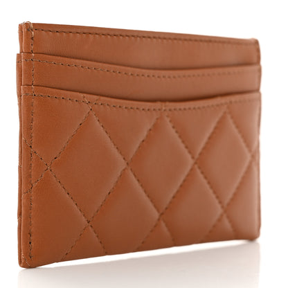 Chanel Lambskin Quilted Card Holder Camel 3 of 9
