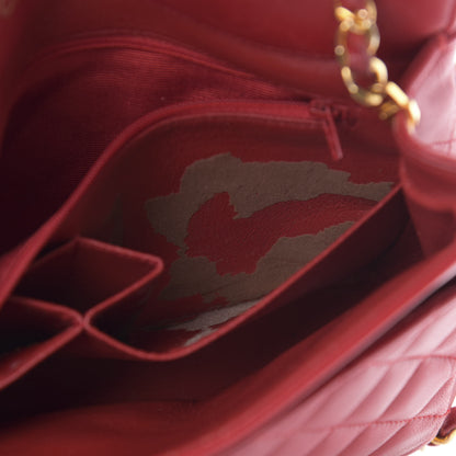Chanel Lambskin Quilted Small Single Flap Red 16 of 20