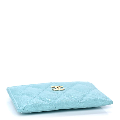 Chanel Caviar Quilted Card Holder Light Blue 4 of 10