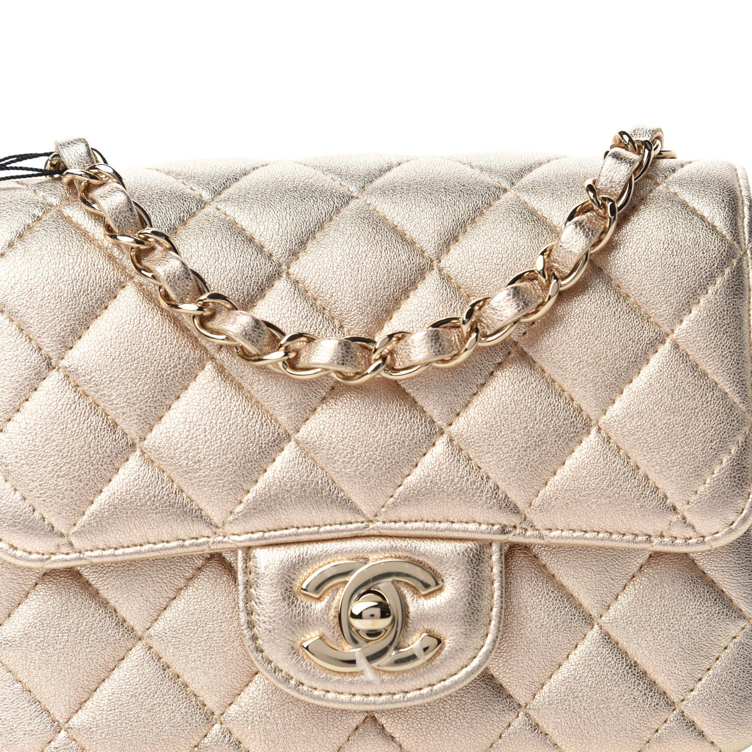 Chanel Metallic Lambskin Quilted Mini Square Flap Gold 10 of 10