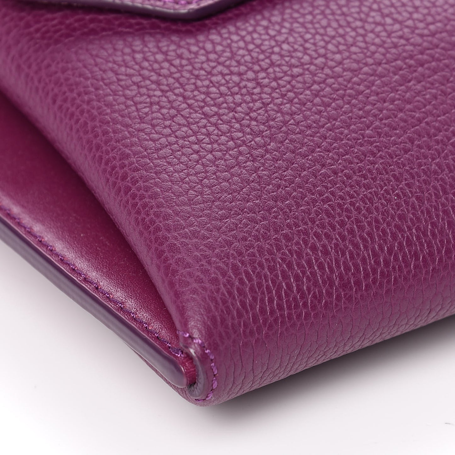 Grained Calfskin Small Milla Clutch Mystic Purple