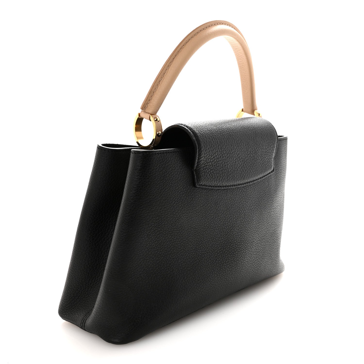 Louis Vuitton Taurillon Capucines MM Black Beige Red 3 of 9
