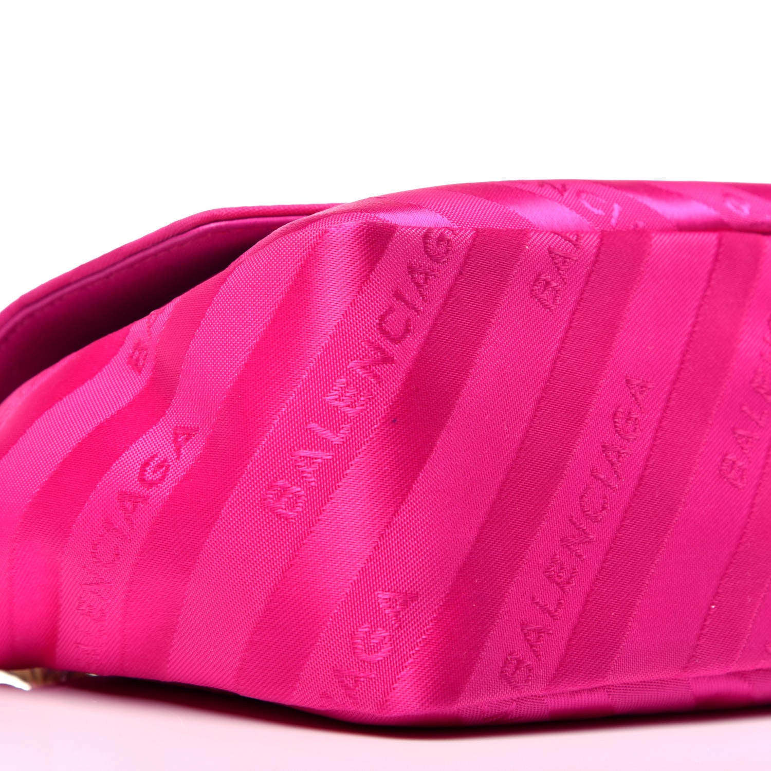 Balenciaga Nylon Jacquard Diagonal Logo S BB Round Shoulder Bag Rose Magenta 8 of 9