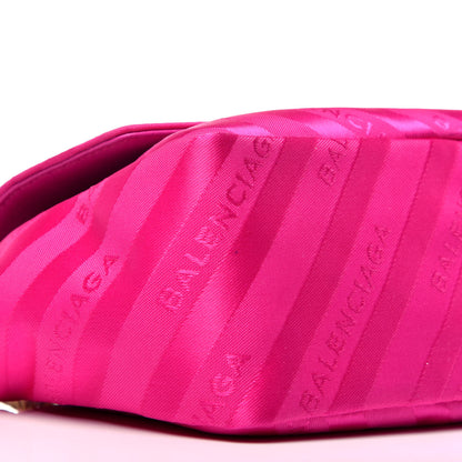 Balenciaga Nylon Jacquard Diagonal Logo S BB Round Shoulder Bag Rose Magenta 8 of 9