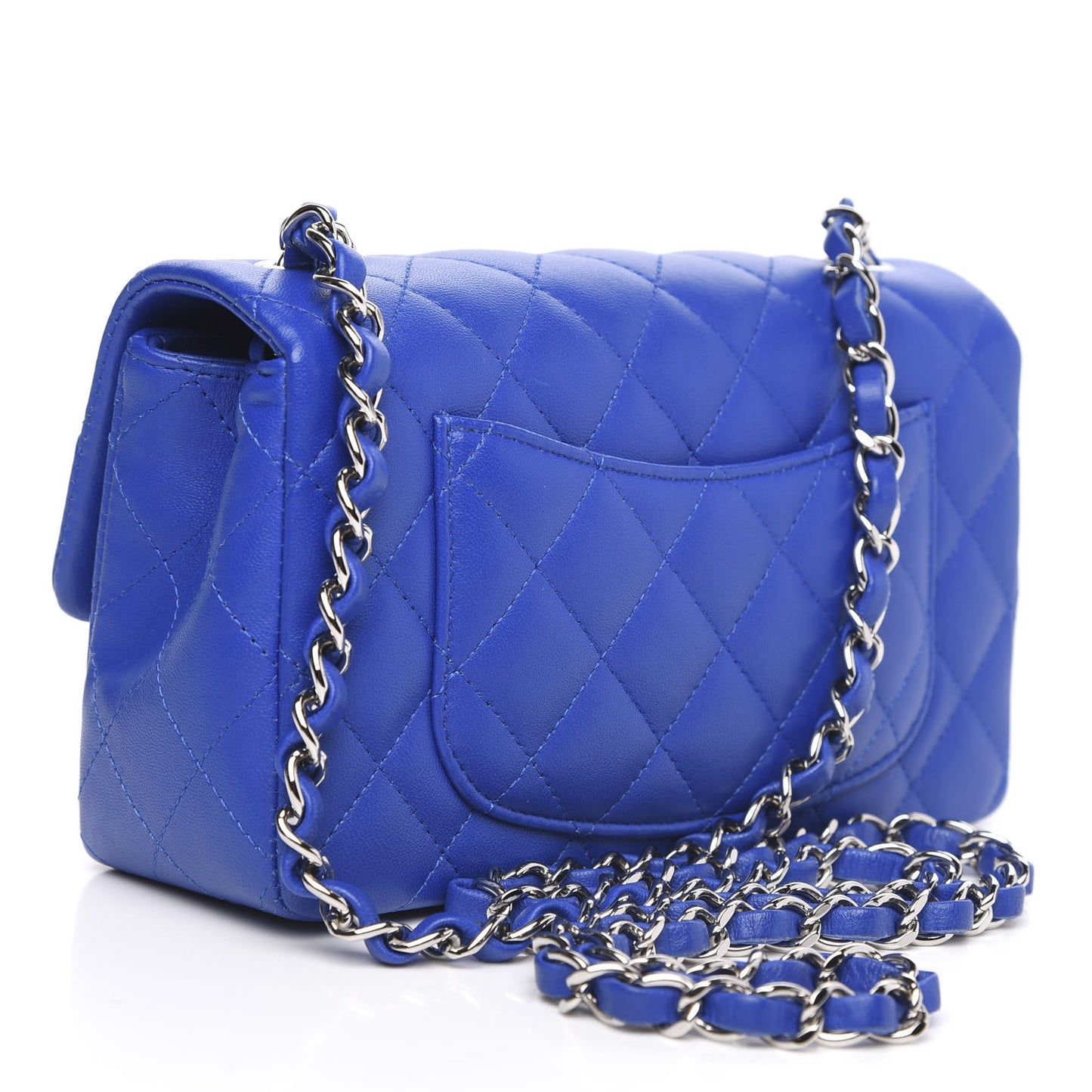 Lambskin Quilted Mini Rectangular Flap Royal Blue
