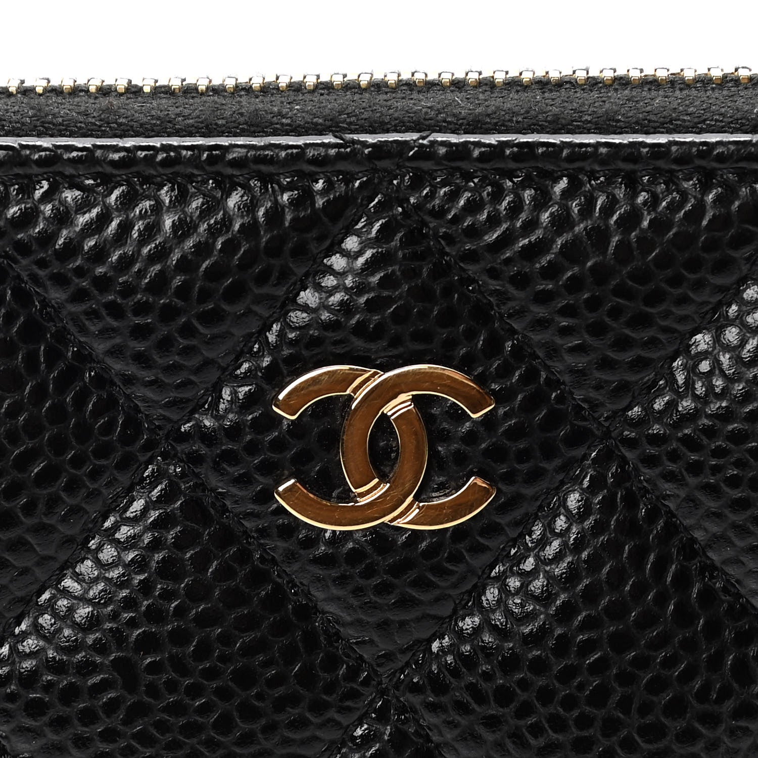 Chanel Caviar Quilted Zip Coin Purse Black 7 of 13