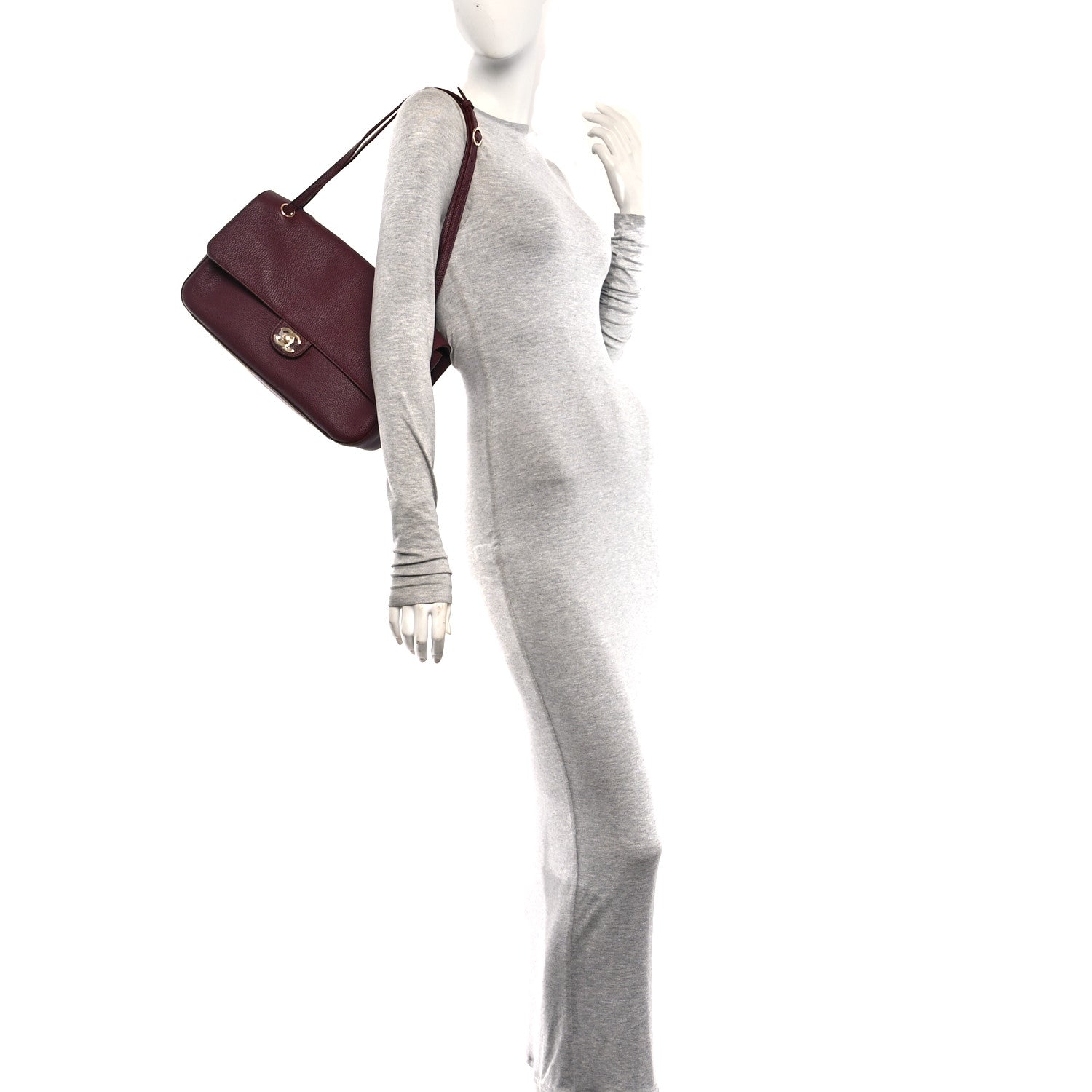 Chanel Grained Calfskin Small Souplissimo Maxi Flap Burgundy 2 of 11