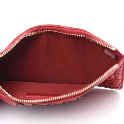 Chanel Caviar Camellia Embossed Classic Flat Wallet Pouch Red 4 of 7