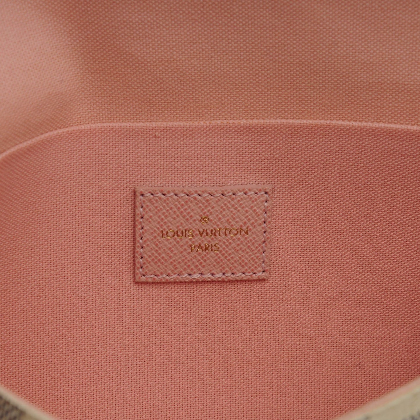Damier Azur Pochette Felicie Chain Wallet Rose Ballerine