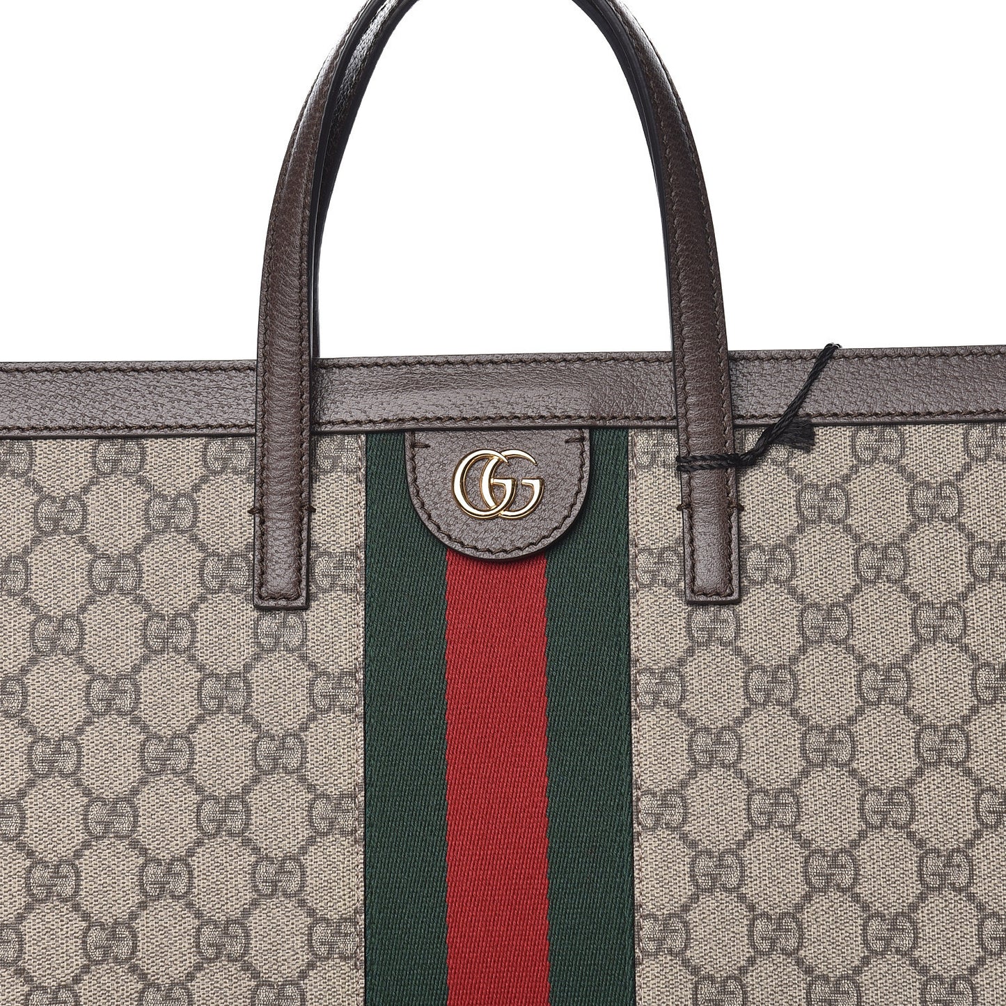GG Supreme Monogram Web Ophidia Vertical Tote Brown