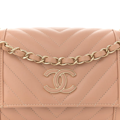 Chanel Calfskin Quilted Small Daily Chevron Flap Beige 8 of 14