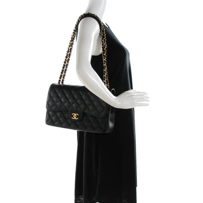 Chanel Caviar Quilted Jumbo Double Flap Black 2 of 9