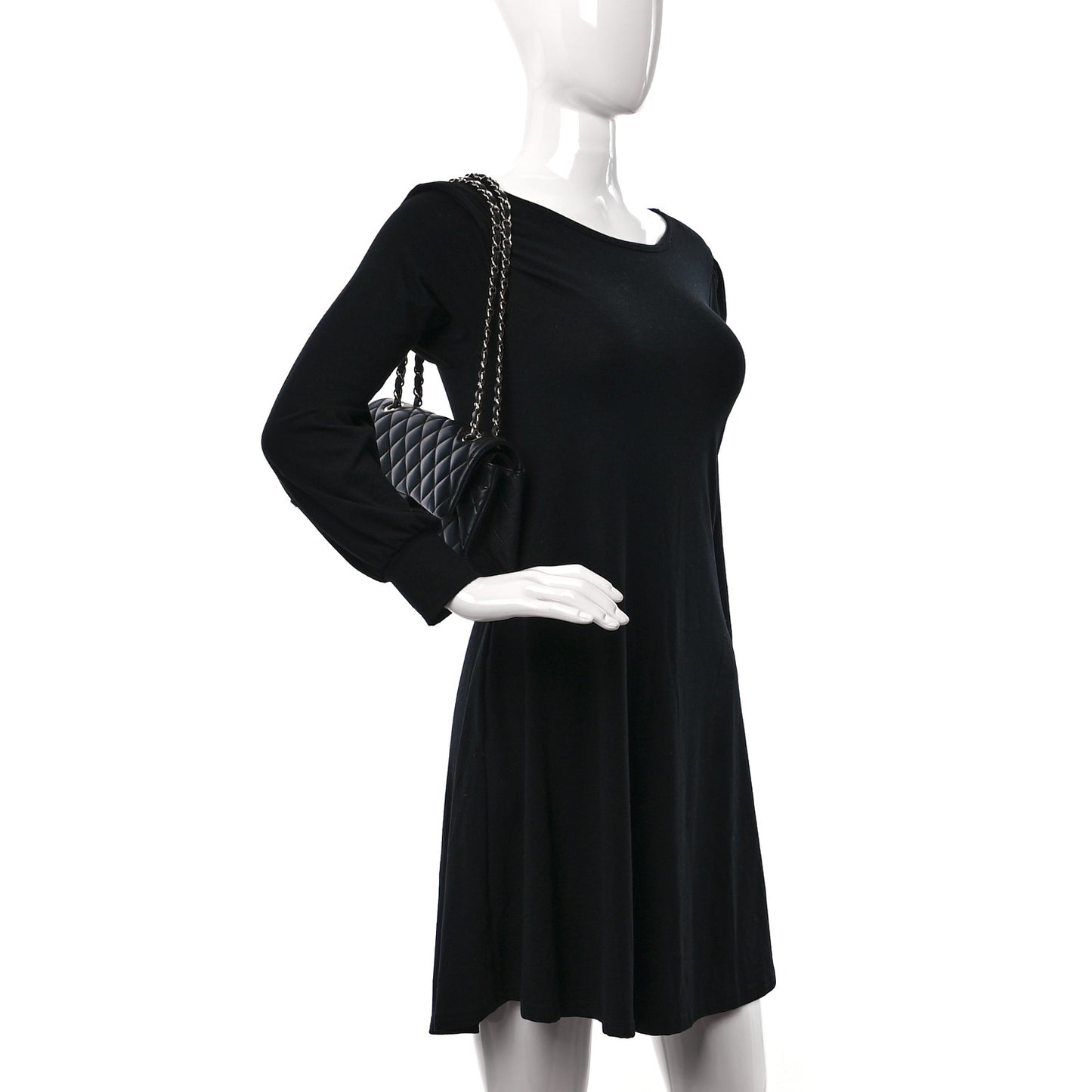Lambskin Quilted Medium Double Flap Black