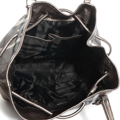 Burberry Leather Shimmer Check Tote 5 of 8