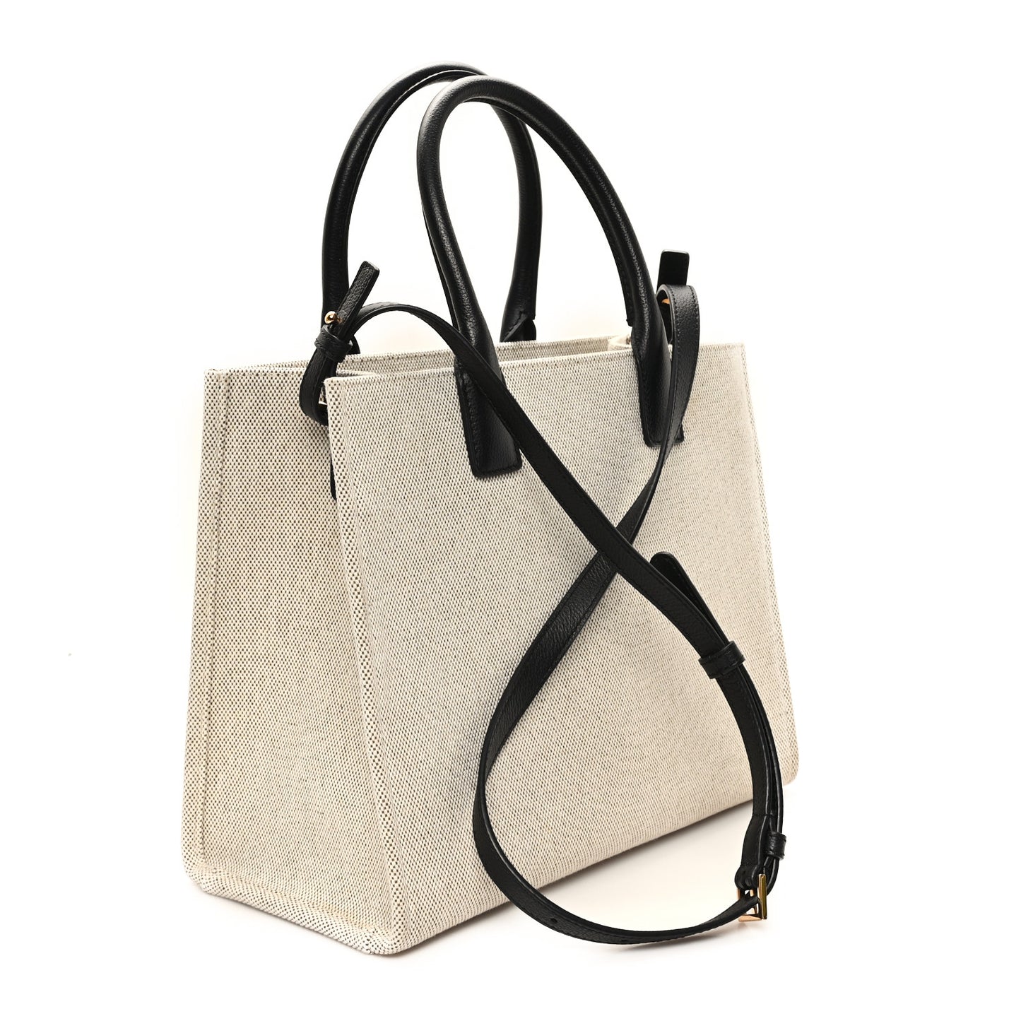Canvas Calfskin La Medusa Tote Bag Beige