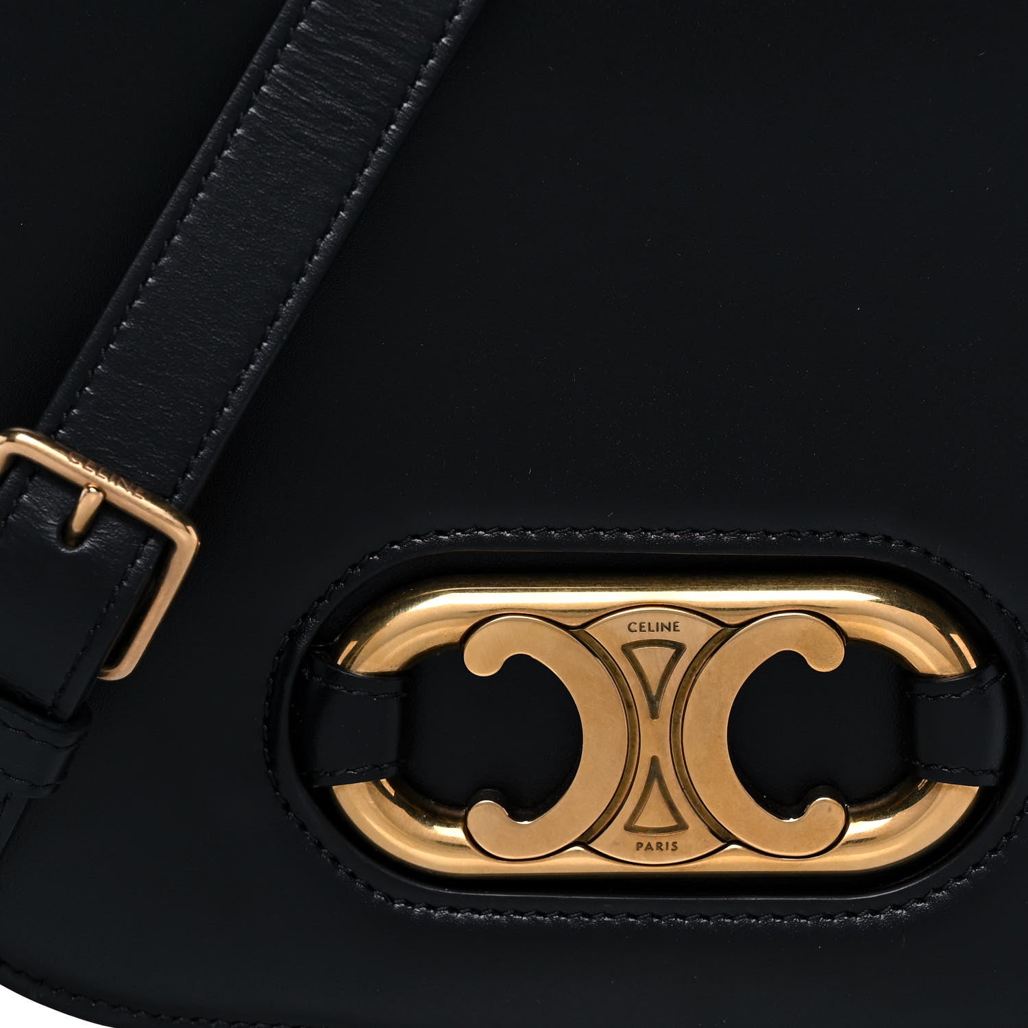 Celine Shiny Calfskin Medium Maillon Triomphe Black 8 of 16