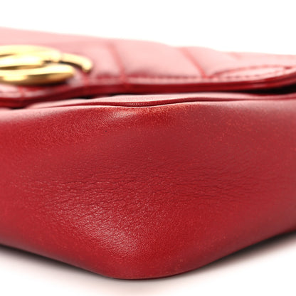Gucci Calfskin Matelasse Super Mini GG Marmont Shoulder Bag Hibiscus Red 10 of 14