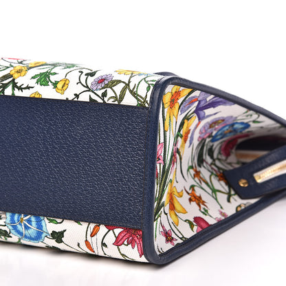 Gucci Canvas Large Flora Tote Navy Multicolor 9 of 10
