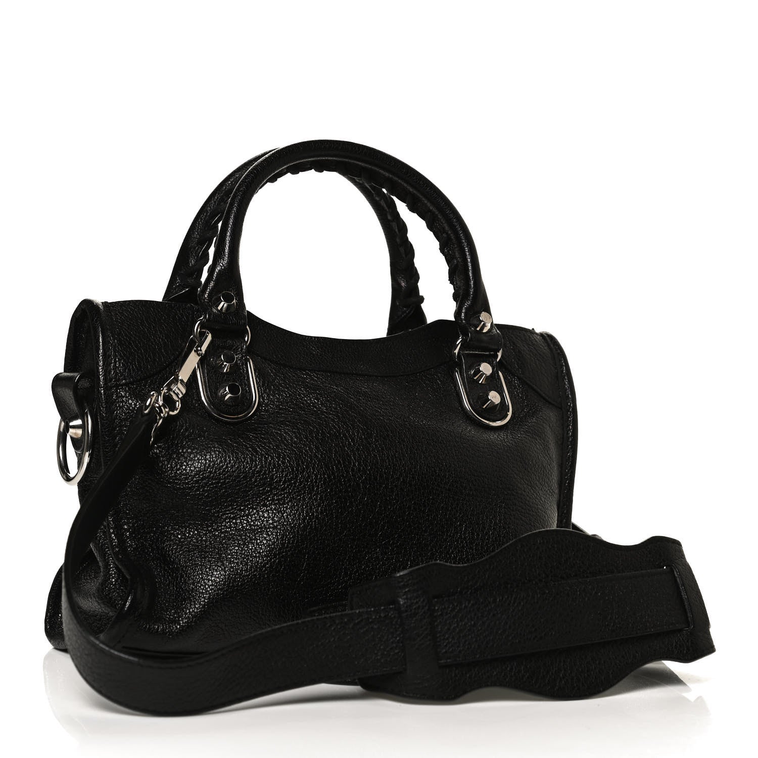 Balenciaga Chevre Silver Metallic Edge Hardware Mini City Black 3 of 14