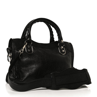 Balenciaga Chevre Silver Metallic Edge Hardware Mini City Black 3 of 14
