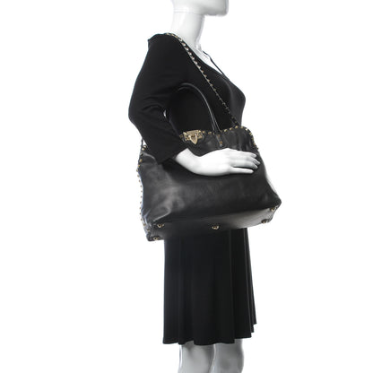 Valentino Garavani Vitello Rockstud Dome Satchel Black 2 of 13