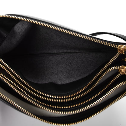 Celine Lambskin Large Trio Crossbody Bag Black 5 of 9