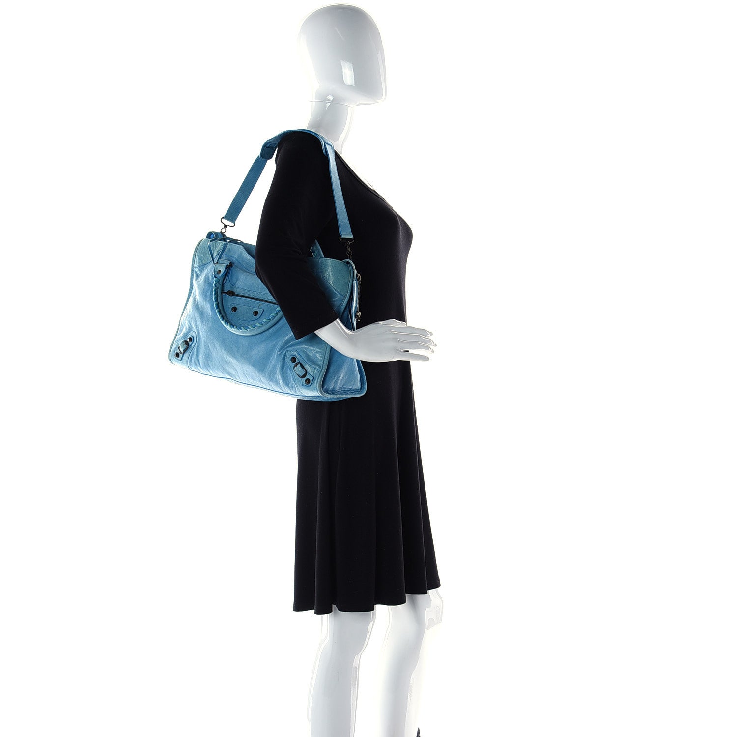 Balenciaga Agneau Classic Hardware City Bleu Paon 4 of 12