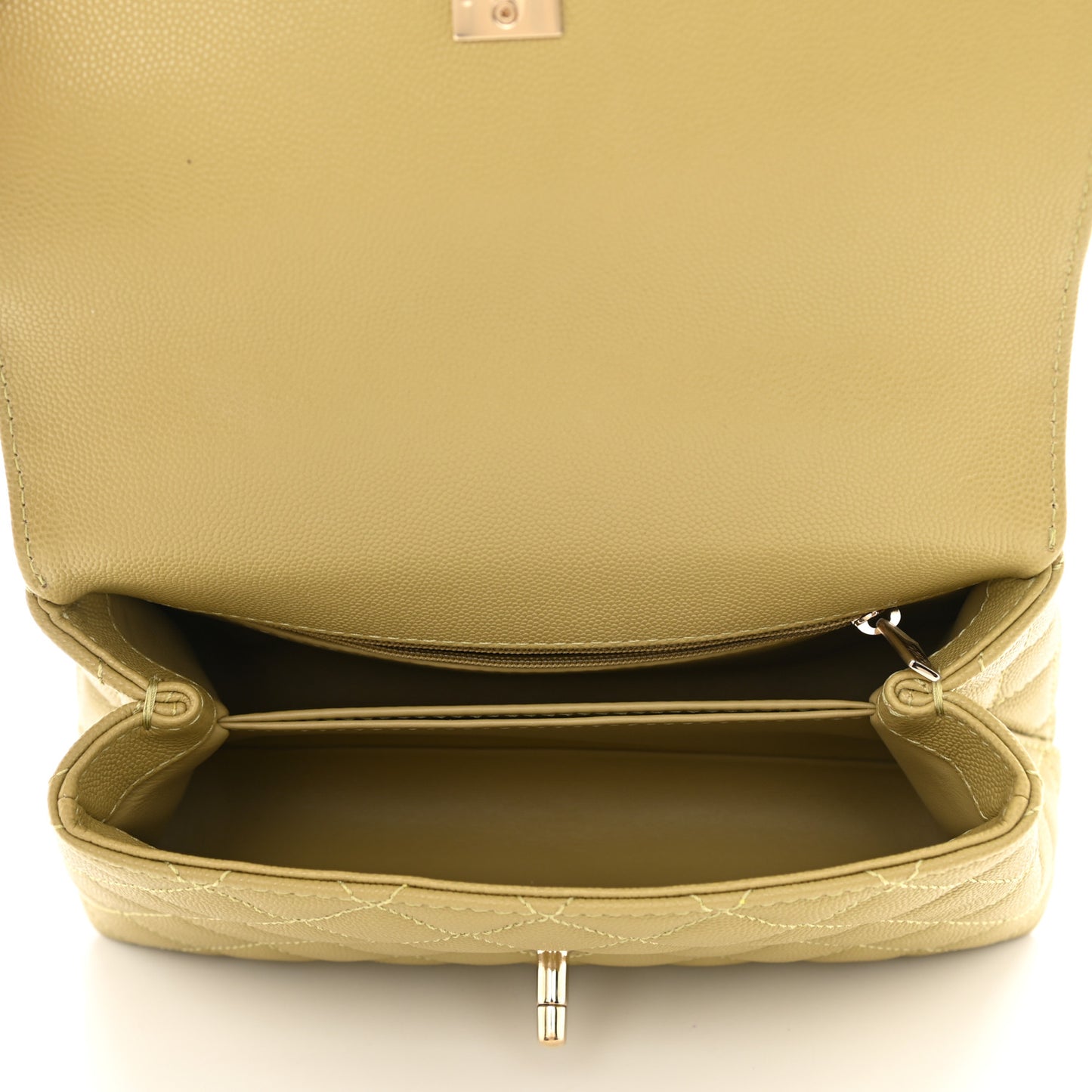 Caviar Quilted Mini Coco Handle Flap Light Green