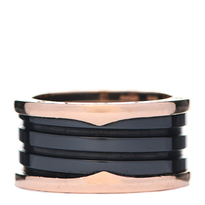Bulgari 18K Rose Gold Black Ceramic B.Zero1 Four-Band Ring 61 9.5 1 of 6