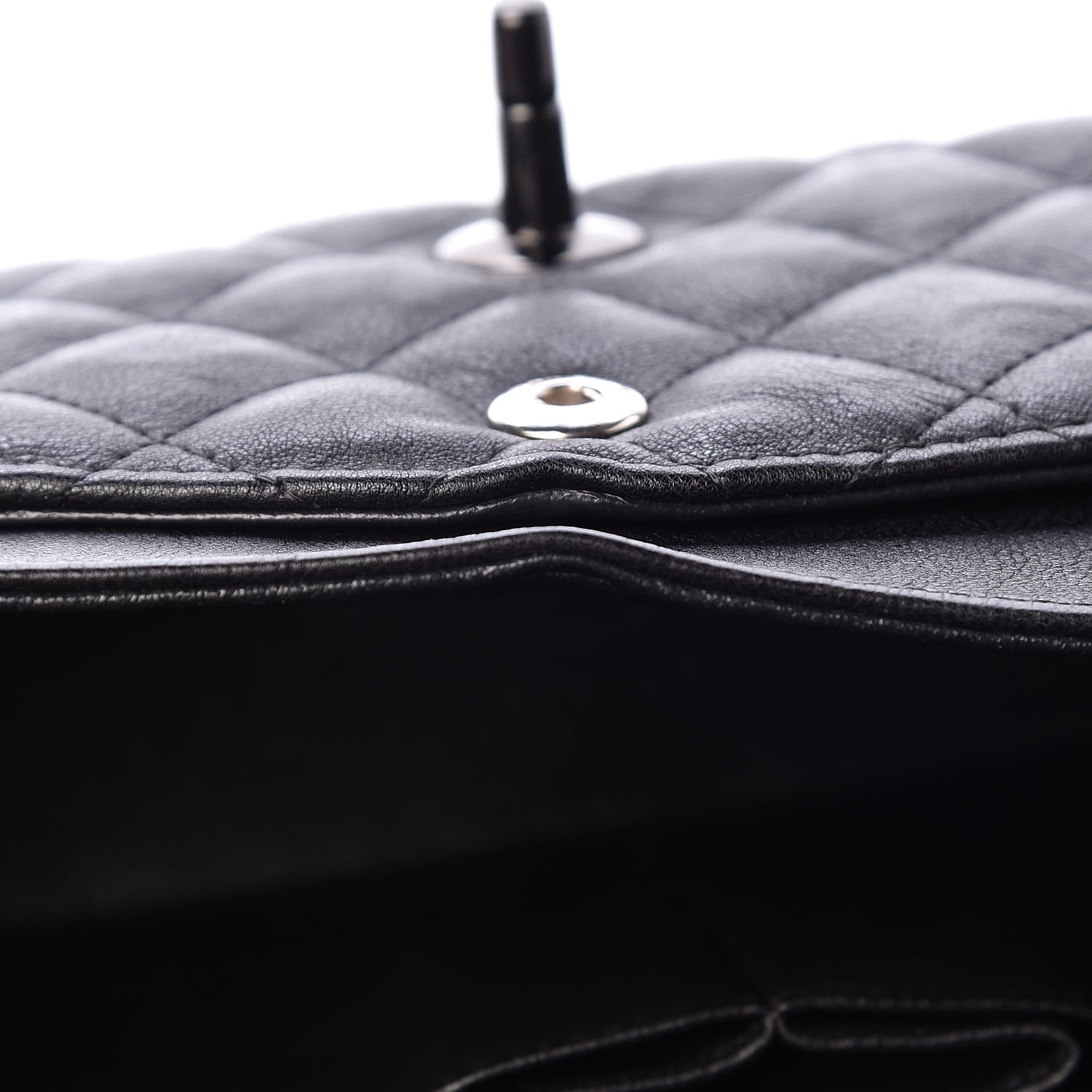Chanel Crumpled Calfskin Quilted Medium Double Flap So Black 14 of 16