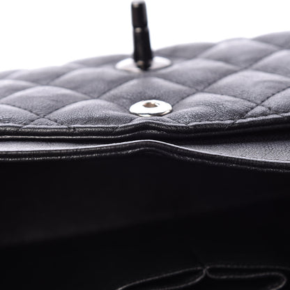 Chanel Crumpled Calfskin Quilted Medium Double Flap So Black 14 of 16