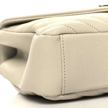 Saint Laurent Sheepskin Matelasse Chevron Monogram Medium College Bag Crema Soft 8 of 10