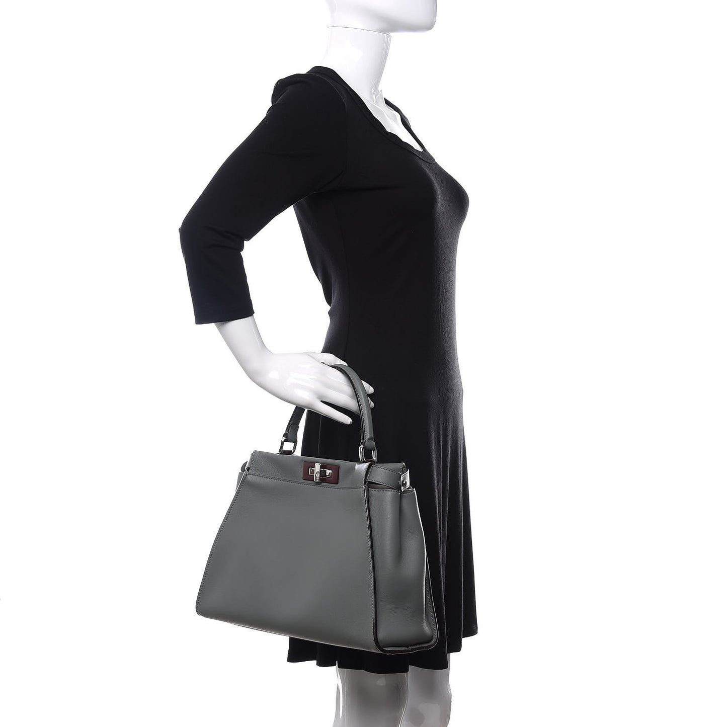 Vitello Seta Shiny Nappa Medium Peekaboo Iconic Satchel Alga Rosa Doll