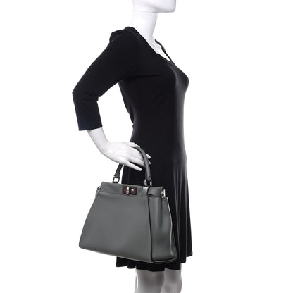 Fendi Vitello Seta Shiny Nappa Medium Peekaboo Iconic Satchel Alga Rosa Doll 3 of 12