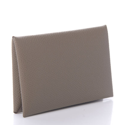 Hermes Epsom Calvi Card Case Etoupe 3 of 8