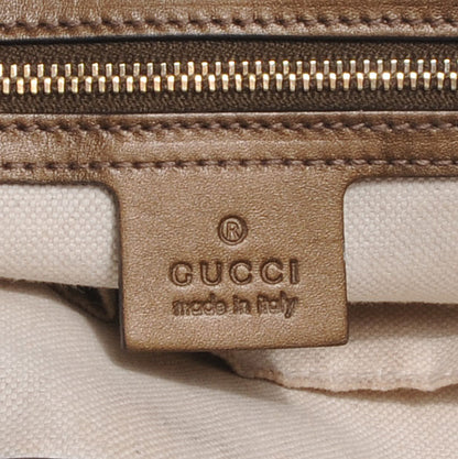 Gucci Monogram Lurex Heart Bit Charm Top Handle Tote Bronze 6 of 9