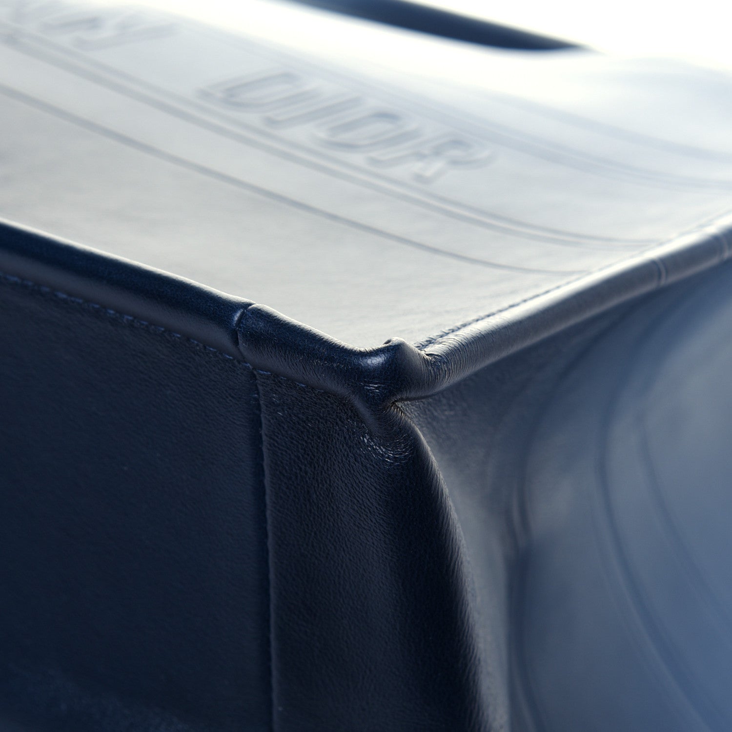 Christian Dior Gradient Smooth Calfskin Embossed Medium Book Tote Indigo Blue 17 of 23