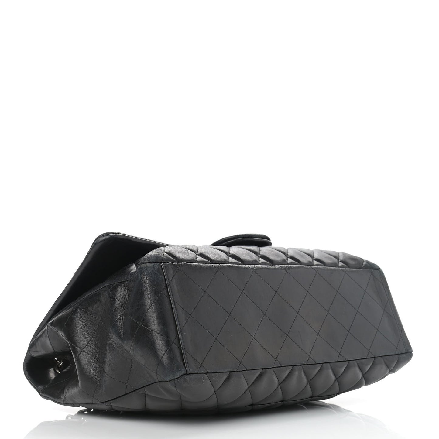 Lambskin Quilted Maxi Single Flap Black