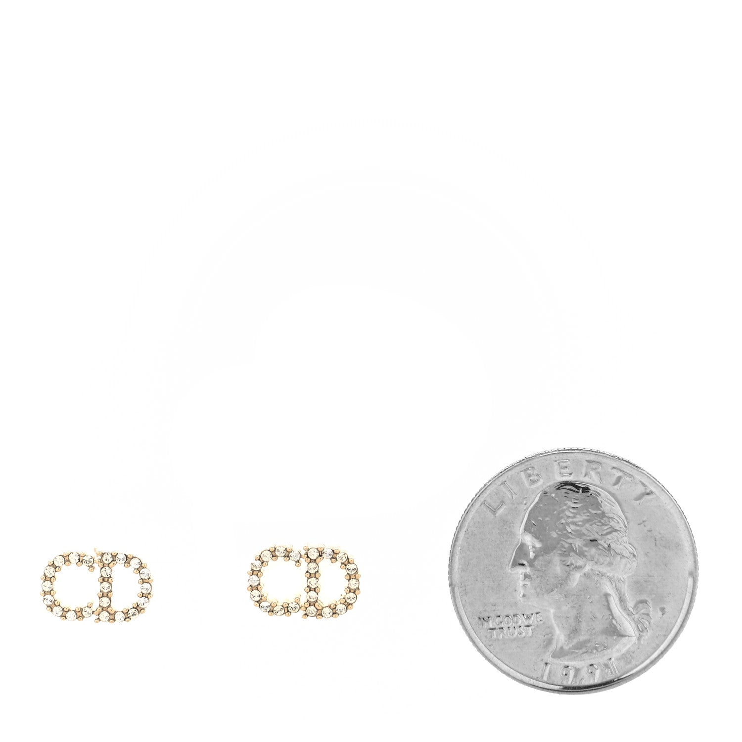 Christian Dior Crystal Clair D Lune Earrings Gold 2 of 4