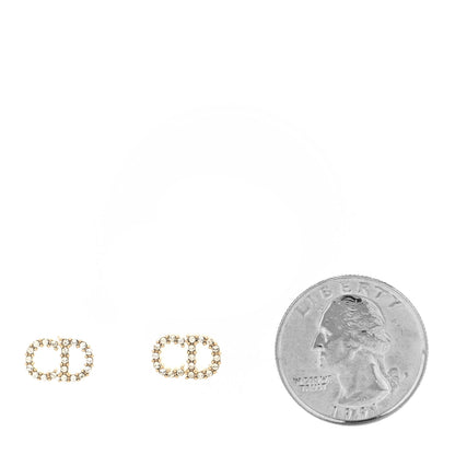 Christian Dior Crystal Clair D Lune Earrings Gold 2 of 4