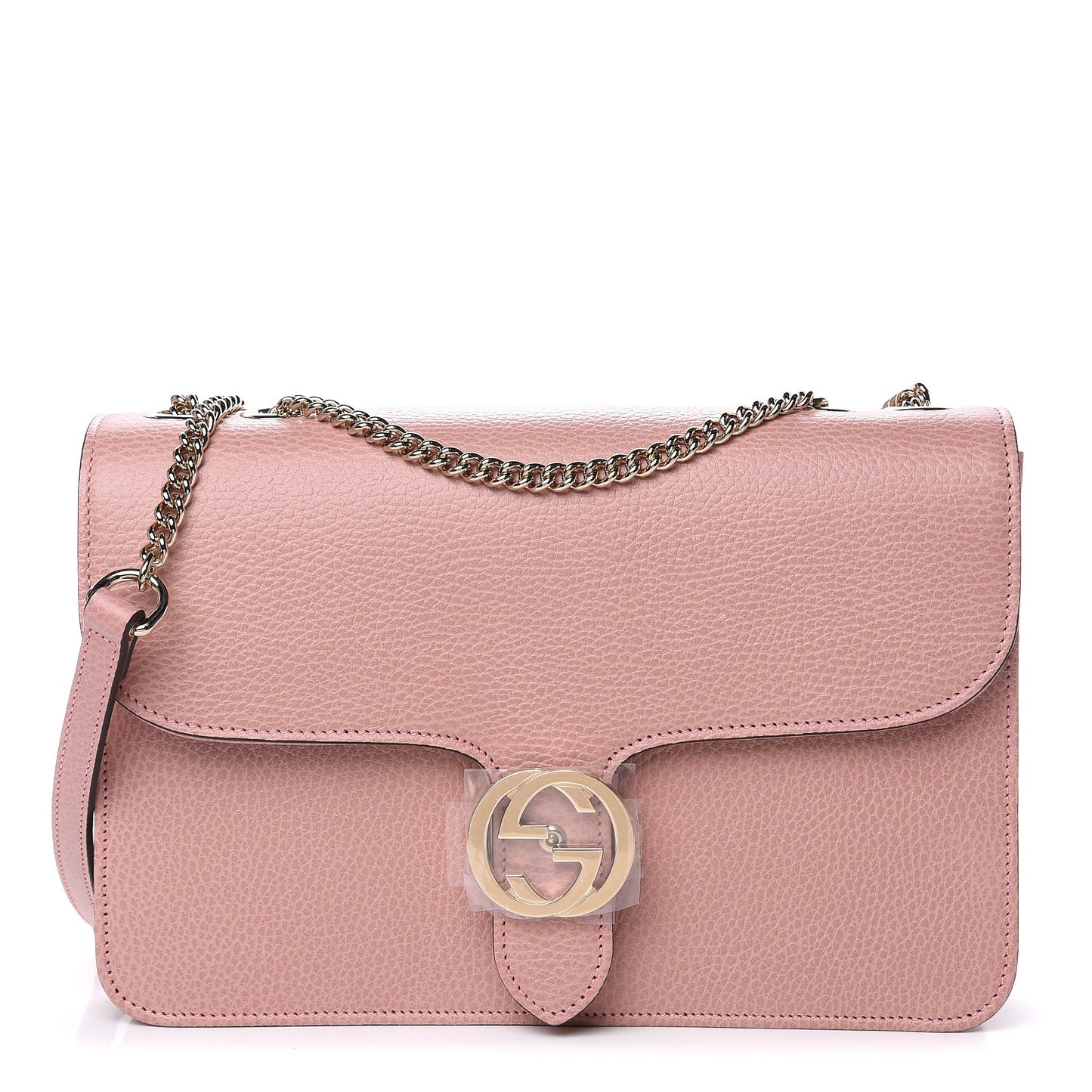Dollar Calfskin Interlocking G Shoulder Bag Soft Pink