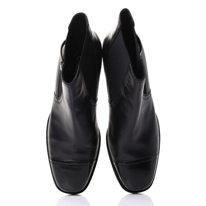 Chanel Calfskin Patent Cork Cap Toe Short Boots 40.5 Black 6 of 11