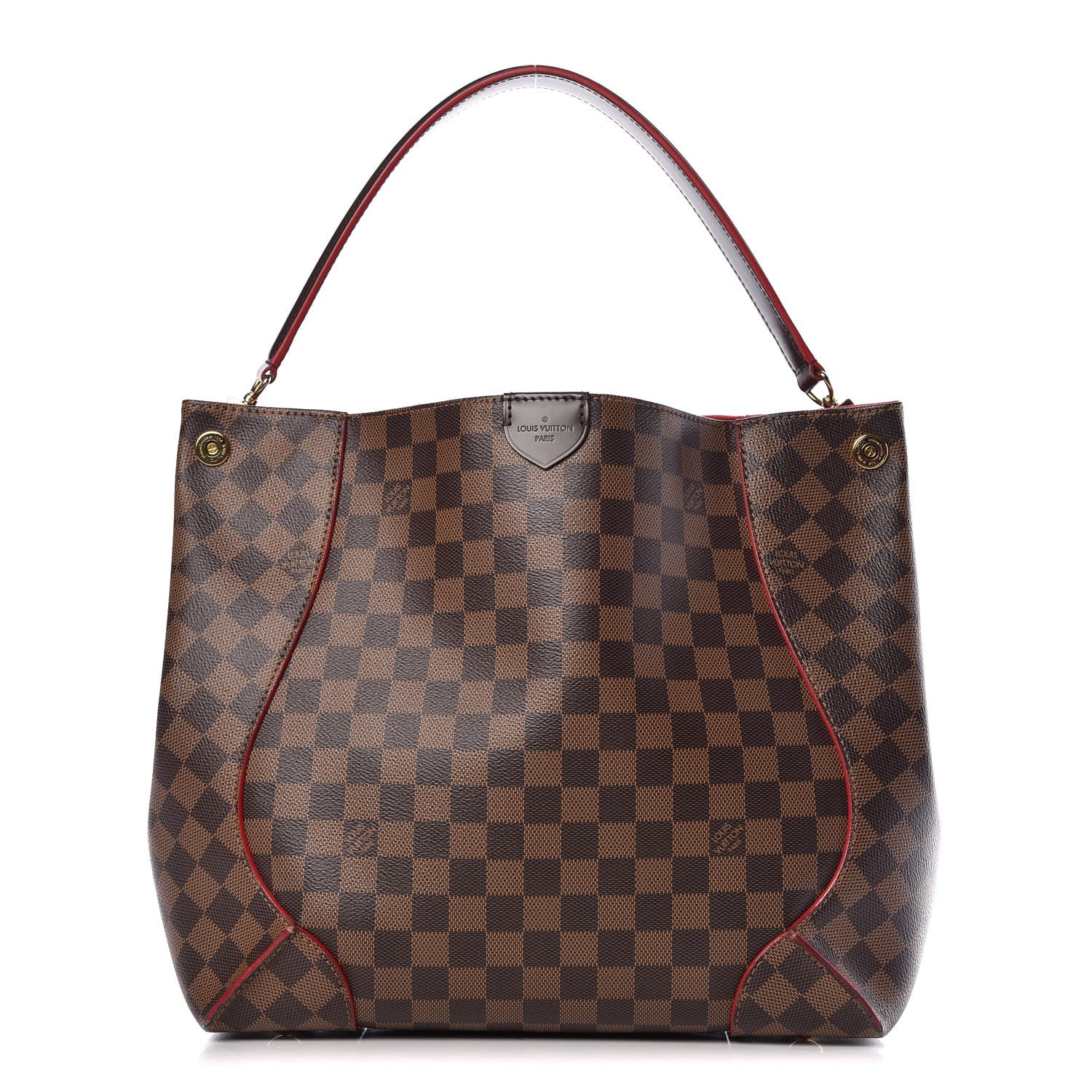 Louis Vuitton Damier Ebene Caissa Hobo Cherry 1 of 17