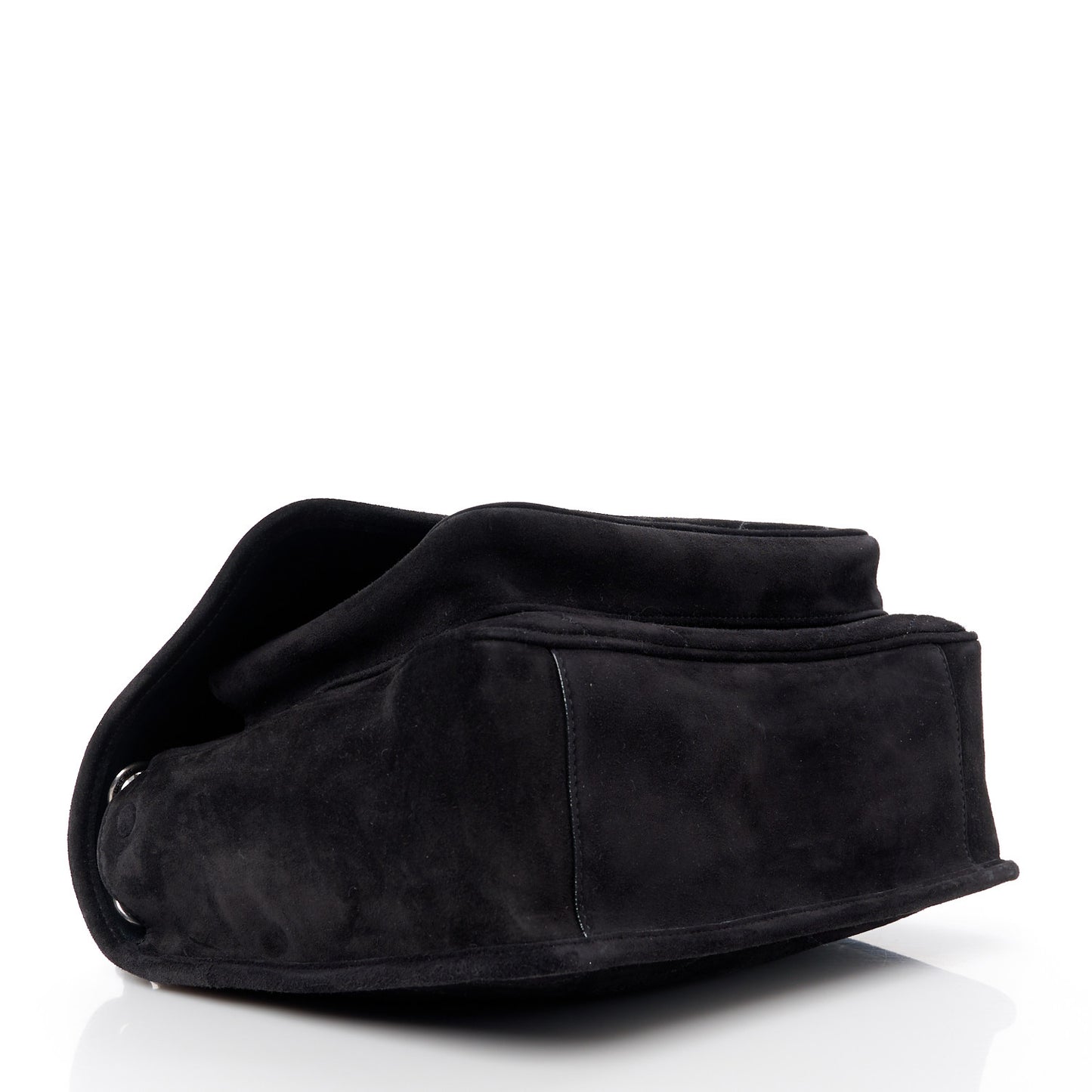Suede Monogram Medium Niki Chain Satchel Black
