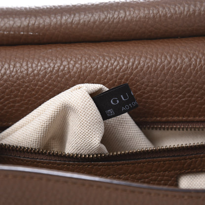 Gucci Calfskin Small GG Marmont Top Handle Bag Brown 11 of 16