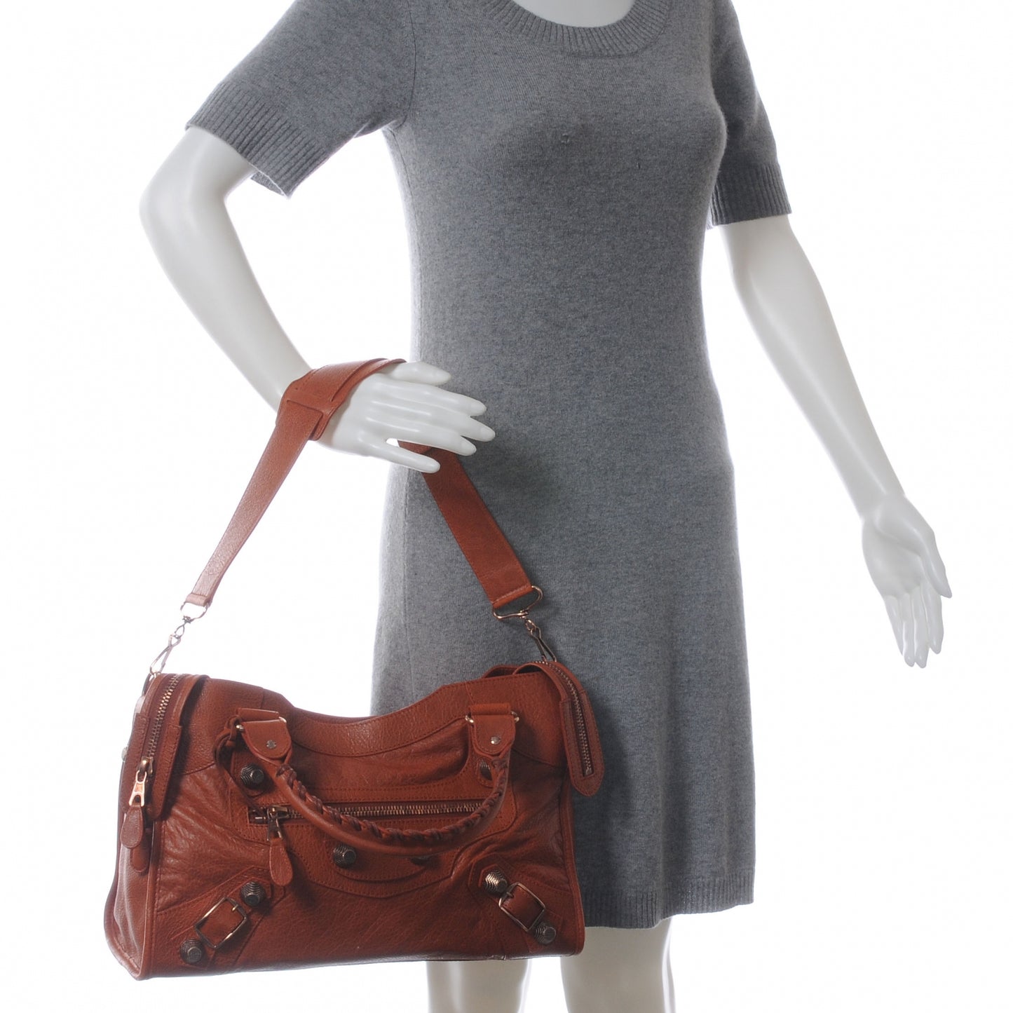 Agneau Giant 21 Rose Gold Hardware City Orange Brulee
