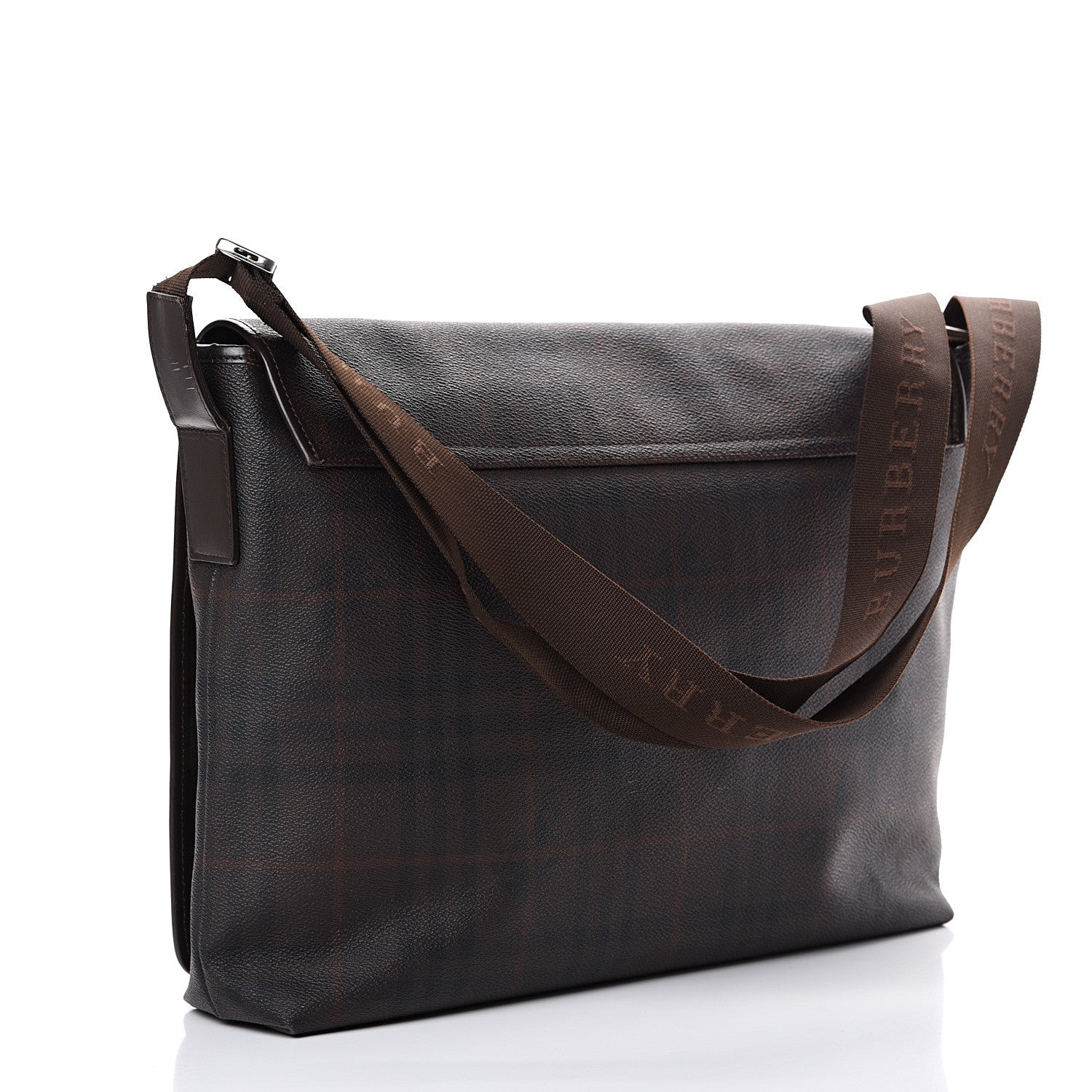 Burberry Smoked Haymarket Check Messenger Bag Brown 2 of 16